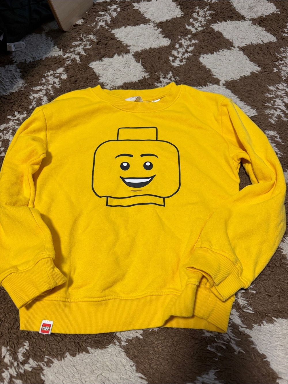 Lego Yellow Crewneck Sweatshirt with Classic Minifigure Face